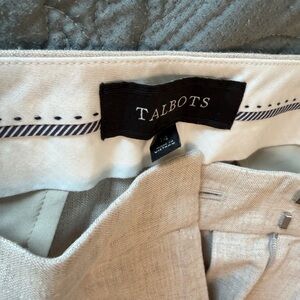 Talbots Light Beige Linen crop pants